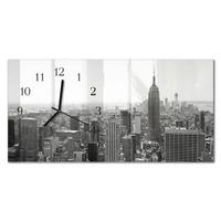 WANDUHR aus Glas 60x30 cm - New York - Schwarz, Glas (60/30/0.4cm) - TULUP