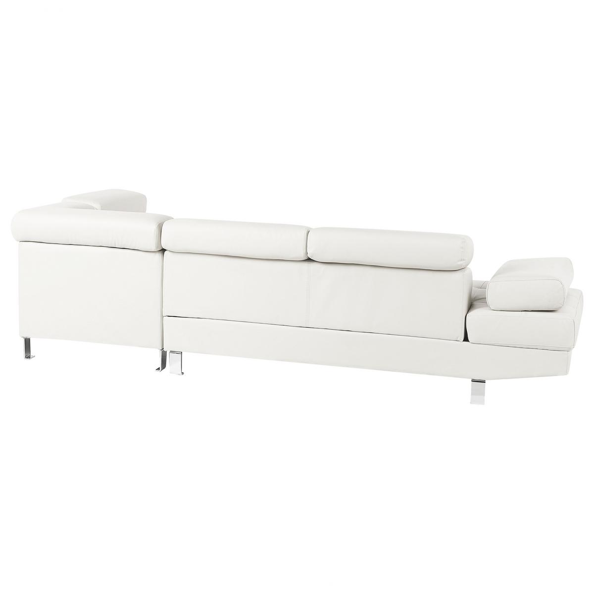 ECKSOFA Kunstleder Weiß Norrea - Weiß, Kunststoff/Textil (262/169cm) - Beliani