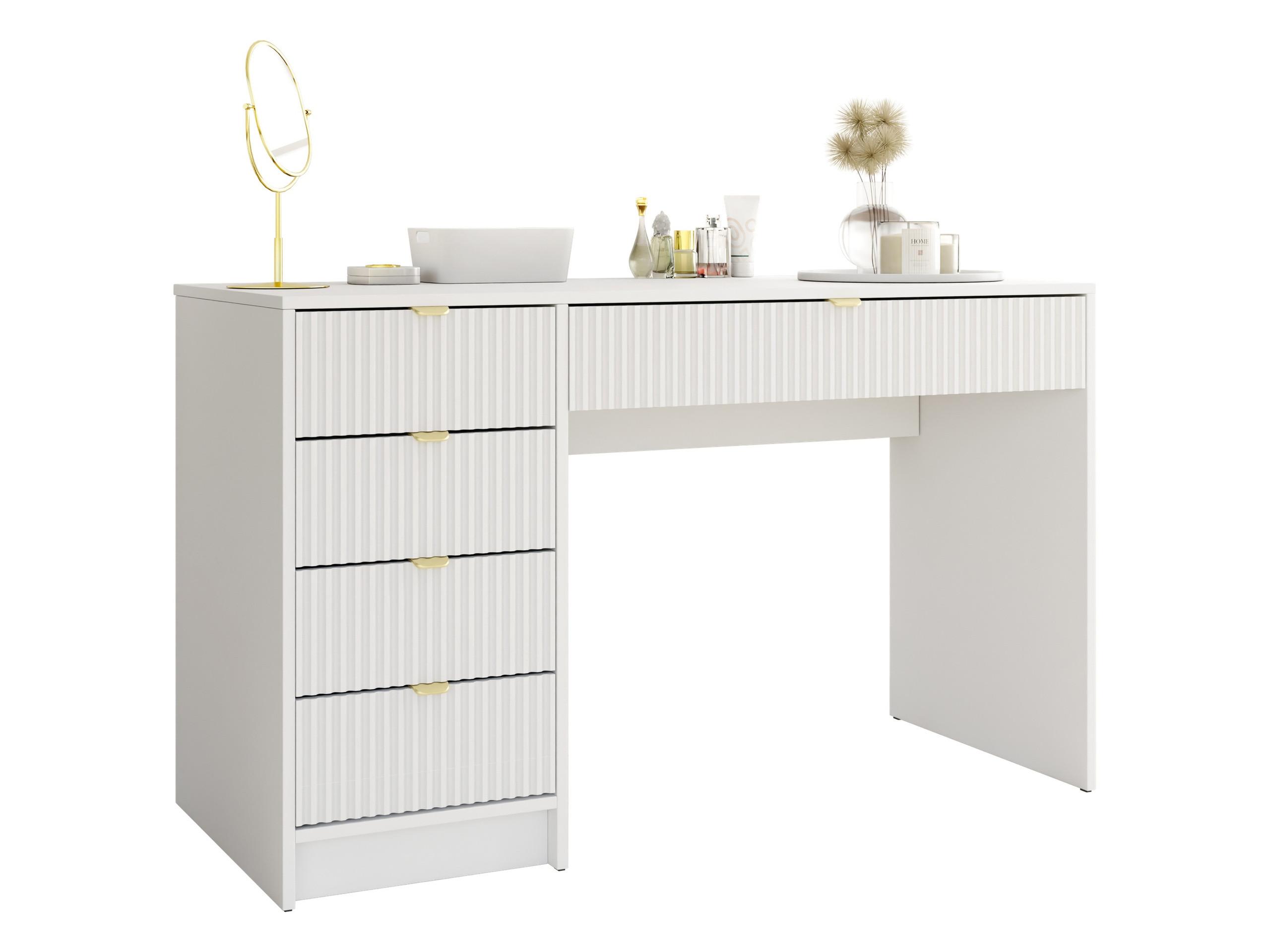 SCHREIBTISCH Tireno - Goldfarben/Weiß, Holzwerkstoff/Metall (120/55/76cm) - MIRJAN24