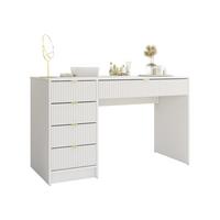 SCHREIBTISCH Tireno - Goldfarben/Weiß, Holzwerkstoff/Metall (120/55/76cm) - MIRJAN24