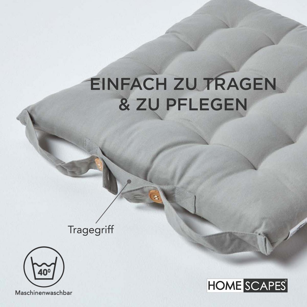 STUHLKISSEN 6er-Set grau 40/40/6,5 cm - Grau, Textil (40/40/6.5cm) - Homescapes