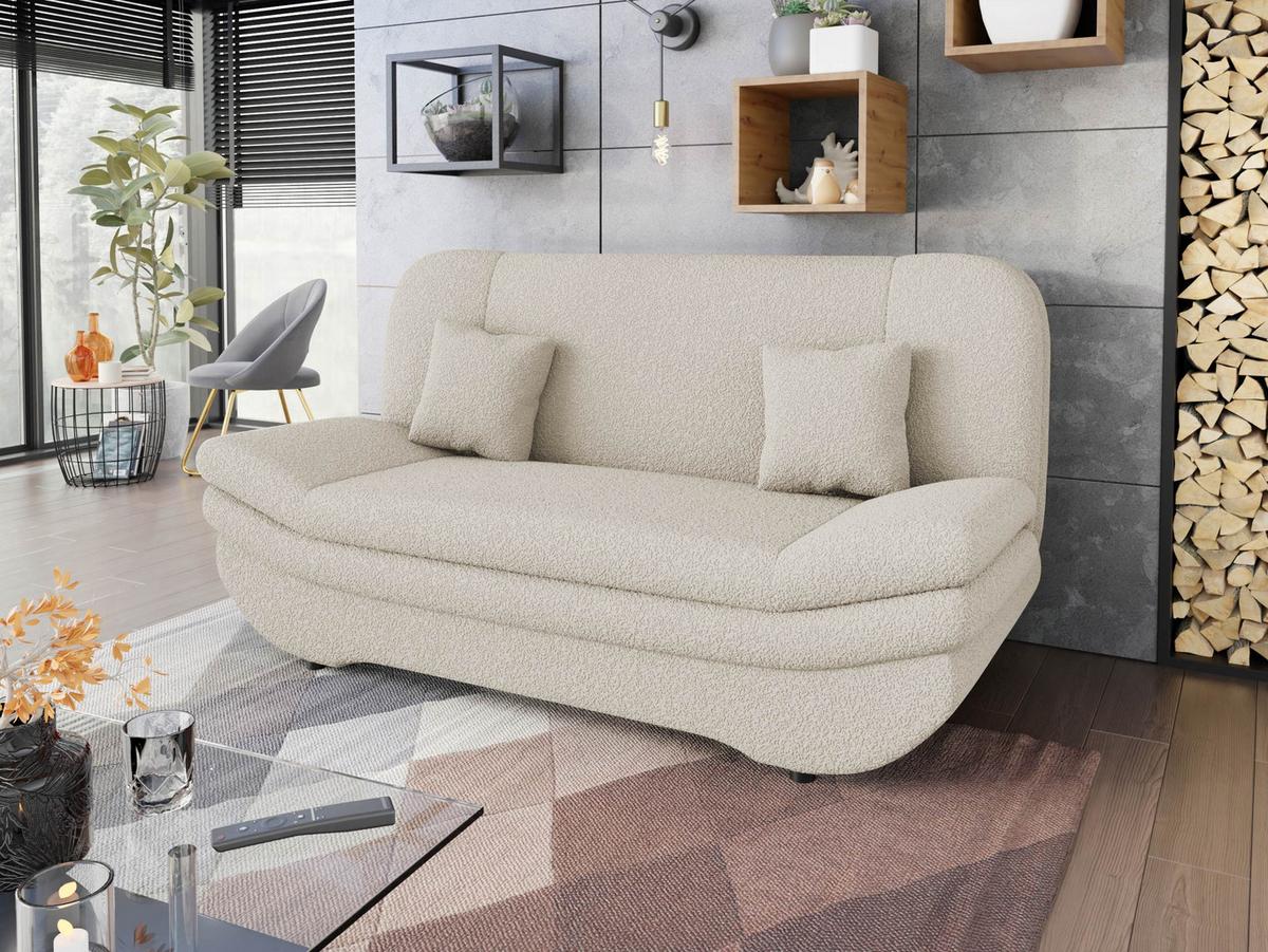 SCHLAFSOFA Weronika Premium - Kaschmir/Schwarz, Holz/Kunststoff (200/95/90cm) - MIRJAN24