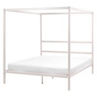 HIMMELBETT Metall 160/200 cm Hellbeige Lestards - Beige, Metall (160/200cm) - Beliani