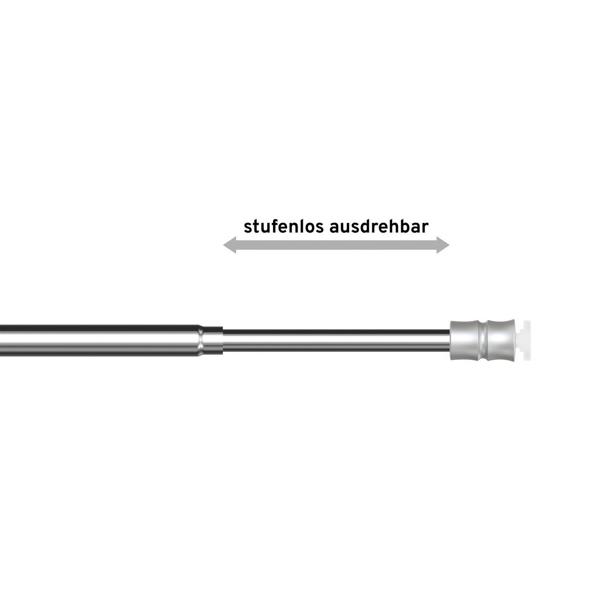 KLEMMSTANGE / SCHEIBENSTANGE Flexo 80-120 cm, 8 / 6 mm Ø, Chrom - Chromfarben, Kunststoff/Metall (120cm) - INTERDECO