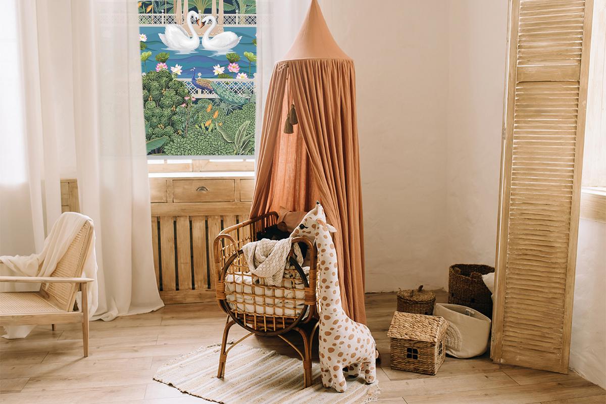INNENROLLO - Fensterrollo - Rollo - 60x40 cm - Garten - Dunkelblau, Kunststoff (60/140/0.5cm) - TULUP