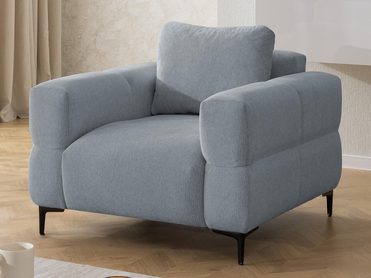 SESSEL Cardea in Bubble-Optik aus weichem Grau Strukturstoff mit hohem Sitzkomfort - Schwarz/Grau, Holz/Textil (102/80/97cm) - S-Style Möbel