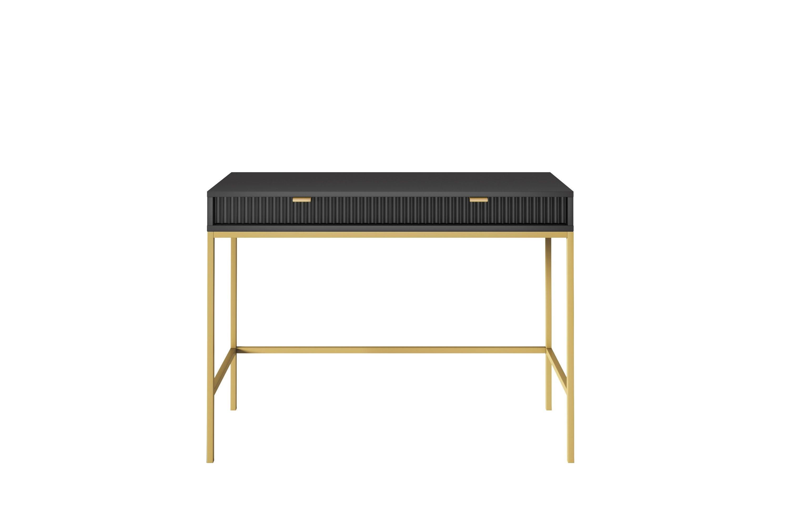 KONSOLENTISCH STELLARE 104/78/50 cm mit Schubladen, Schwarz - Schwarz, Holzwerkstoff (50/104/78cm) - MASSENO