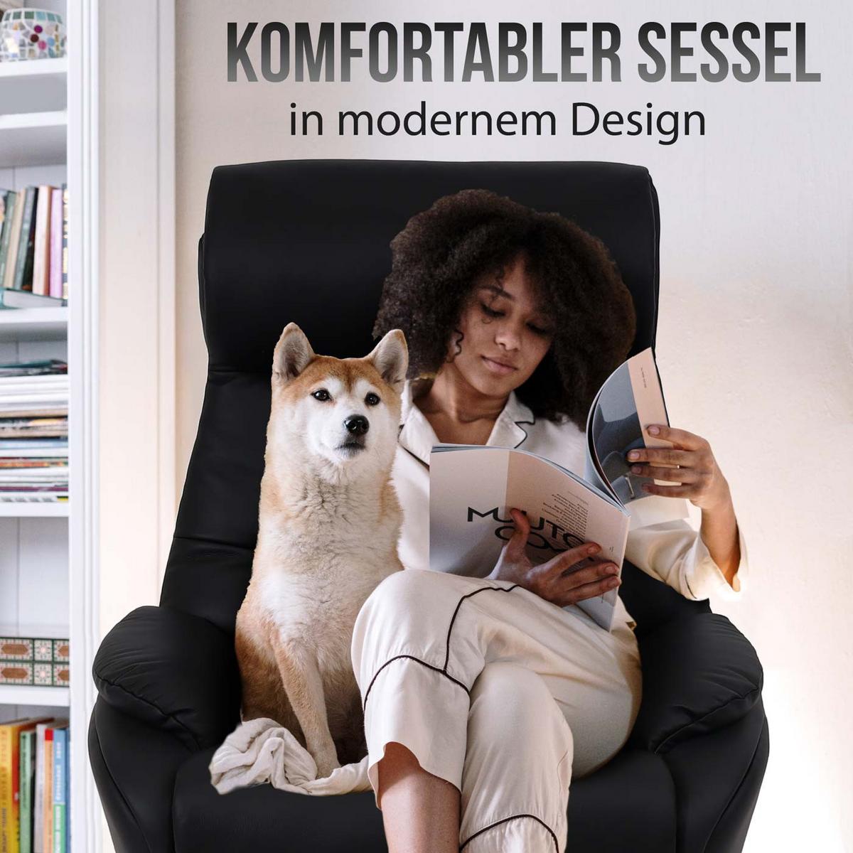 RELAXSESSEL MIT HOCKER taupe - Taupe, Textil (117/110/77cm) - MCW