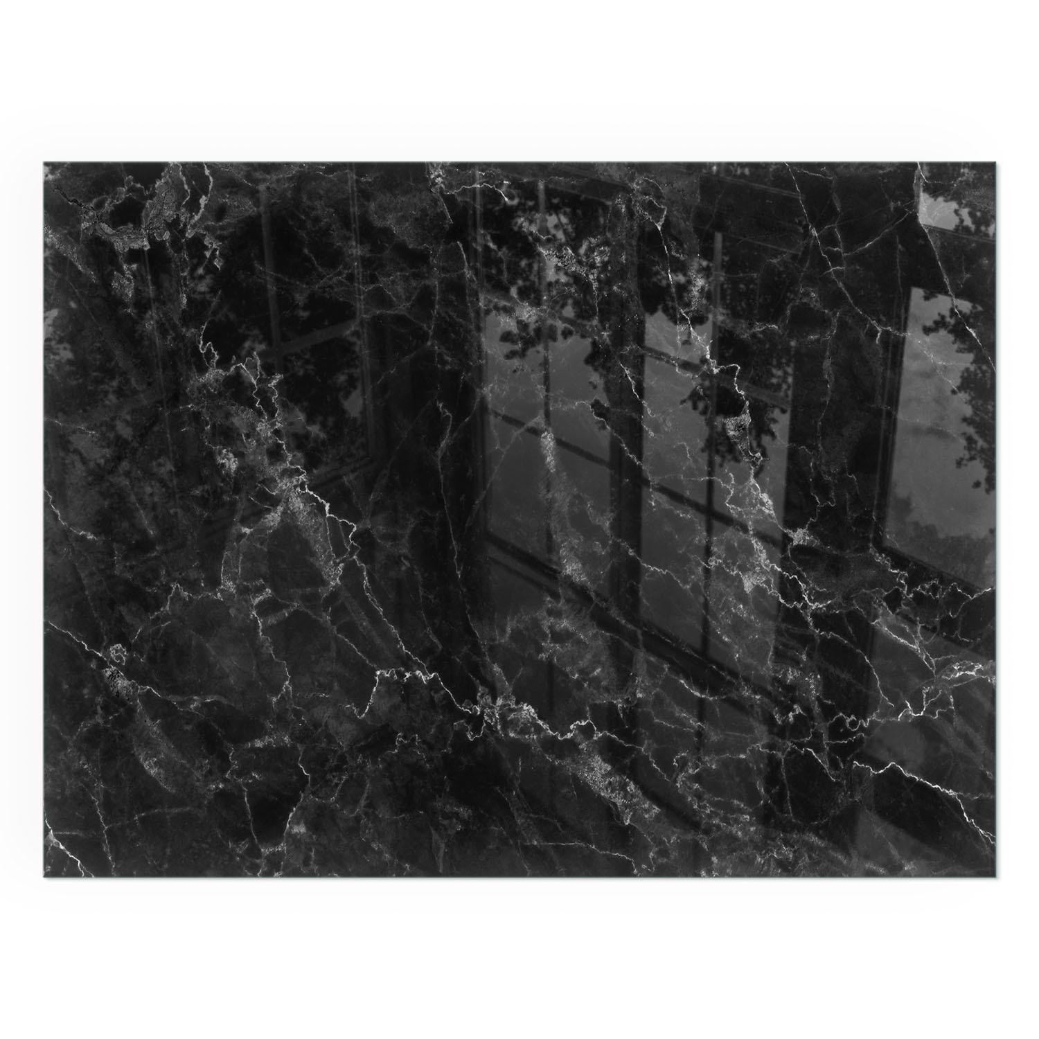 GLASPLATTE für Kamin 80x60 cm - Schwarz, Glas (80/60/0.4cm) - TULUP