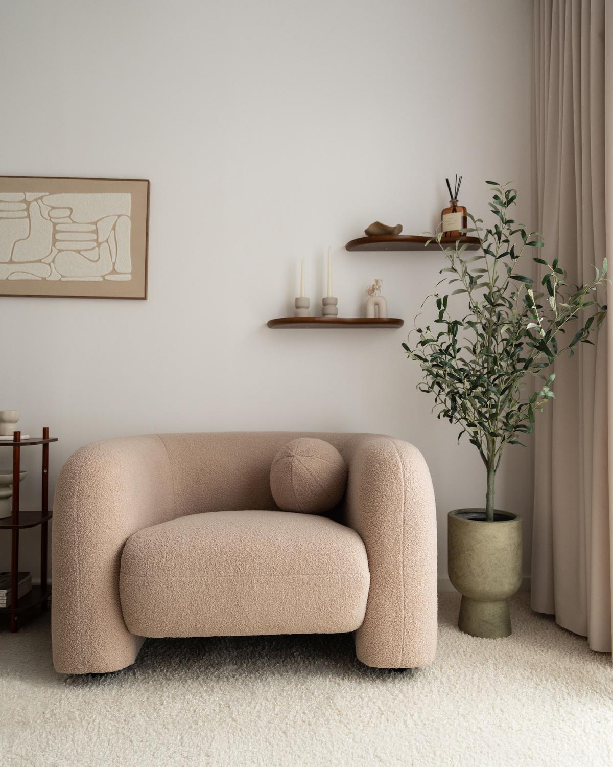 4-SITZER-SOFA Set Bouclé beige Leiren - Beige, Textil (83/83/224cm) - Beliani
