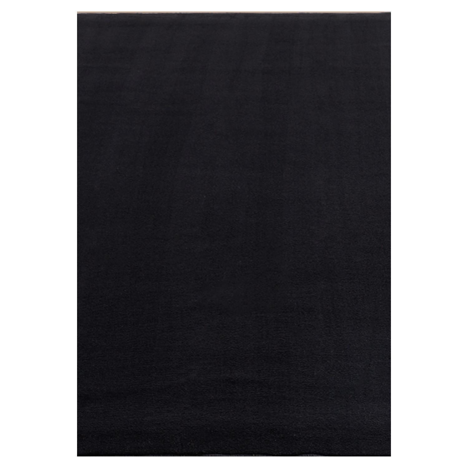 TEPPICH Kurzflor Waschbar LECH in Schwarz, einfarbig, 140 x 200 cm - Schwarz, Textil (200/140cm) - KADIMA DESIGN
