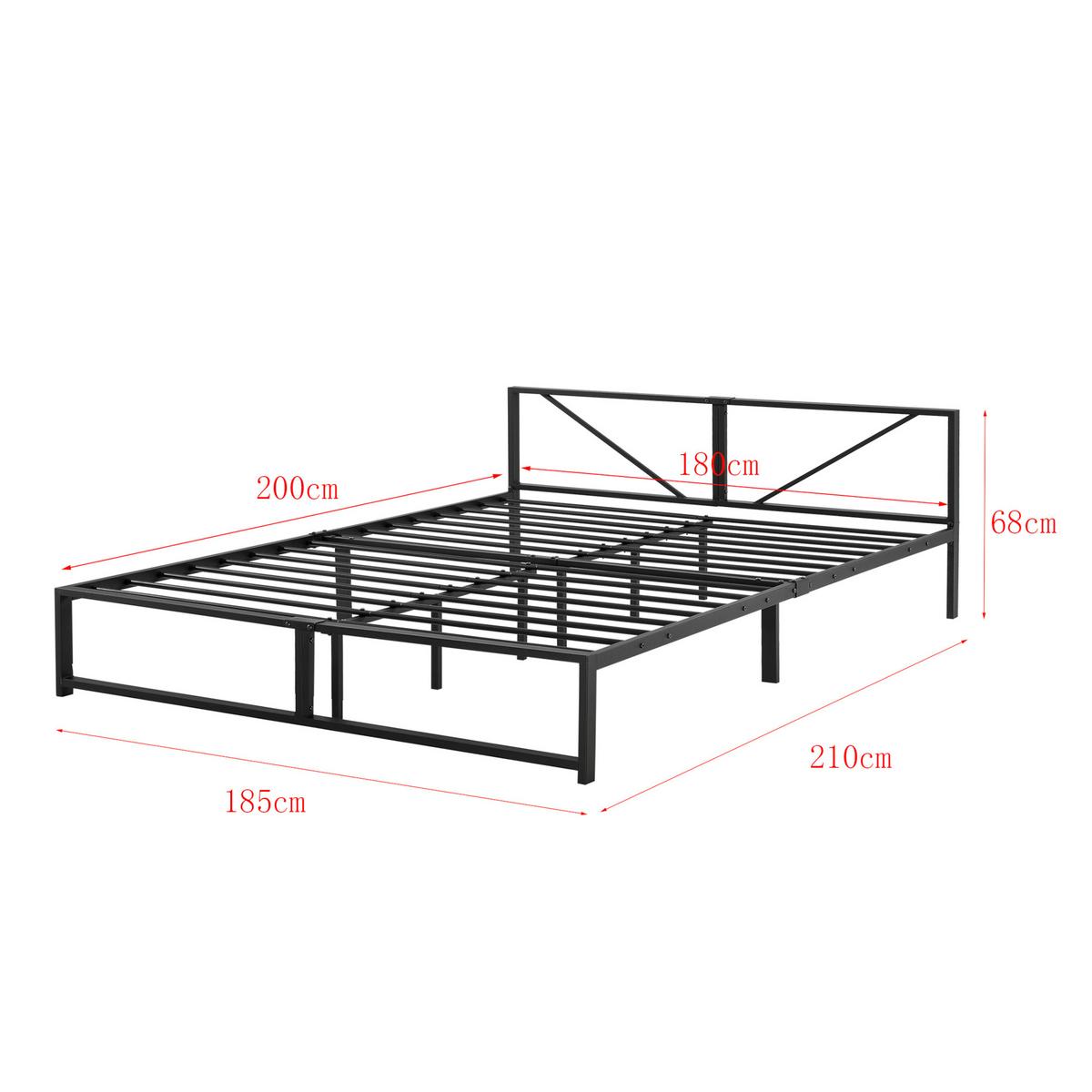 METALLBETT Meran - Schwarz, Metall (180/200cm) - [en.casa]