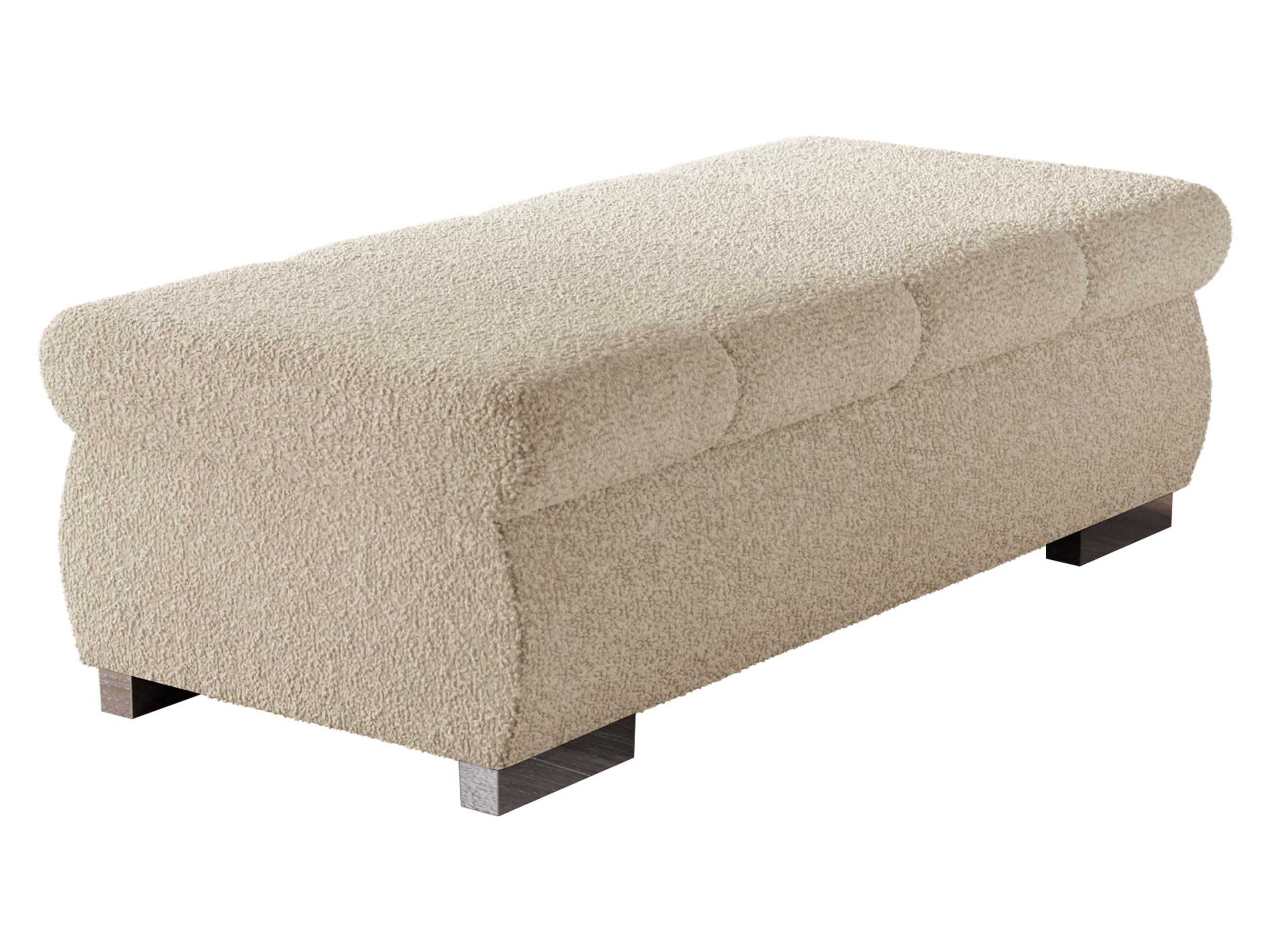 POLSTERHOCKER Bangkok Groß - Silberfarben/Creme, Holz/Kunststoff (120/39/60cm) - MIRJAN24