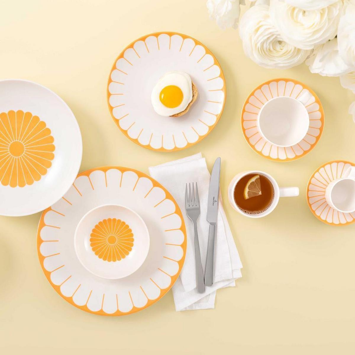 KAFFEEUNTERTASSEN Fleur Couleur Soleil ø 14,8 cm 6er Set - Gelb, Keramik (14.8cm) - Villeroy & Boch