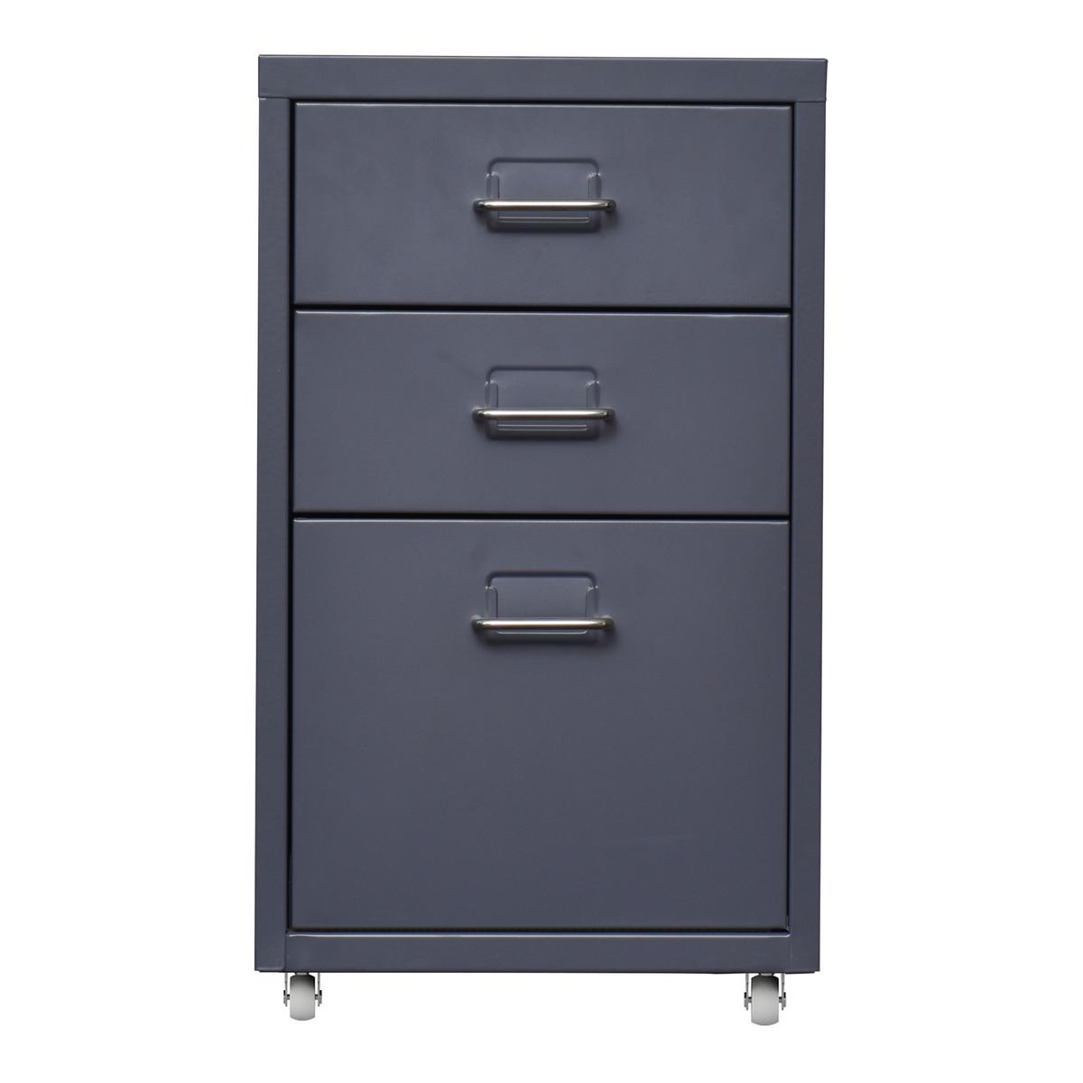 ROLLCONTAINER Kökar - Grau, Metall (28/48/41cm) - [en.casa]