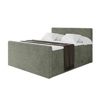 BOXSPRINGBETT mit Matratze H3|H4 und Lattenrost - TOLO-Z KING-v1 120x200 Cord - Olive - Olivgrün, Holzwerkstoff (120/200cm)