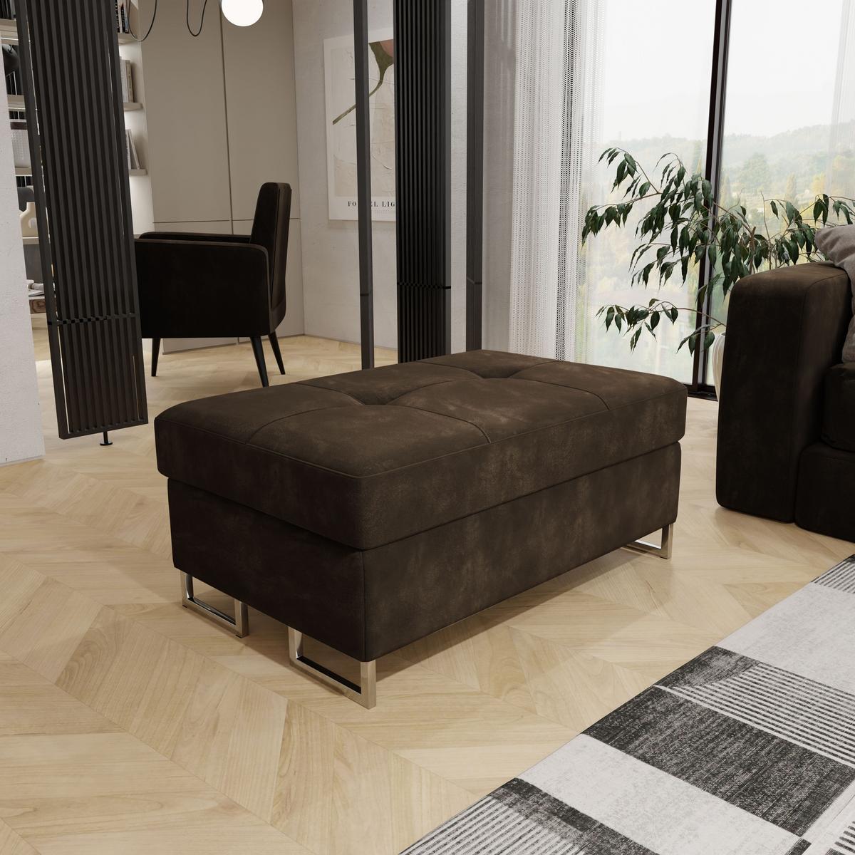 POLSTERHOCKER BARLET Braun 100x60 cm - Braun, Textil (100/41/60cm) - MASSENO