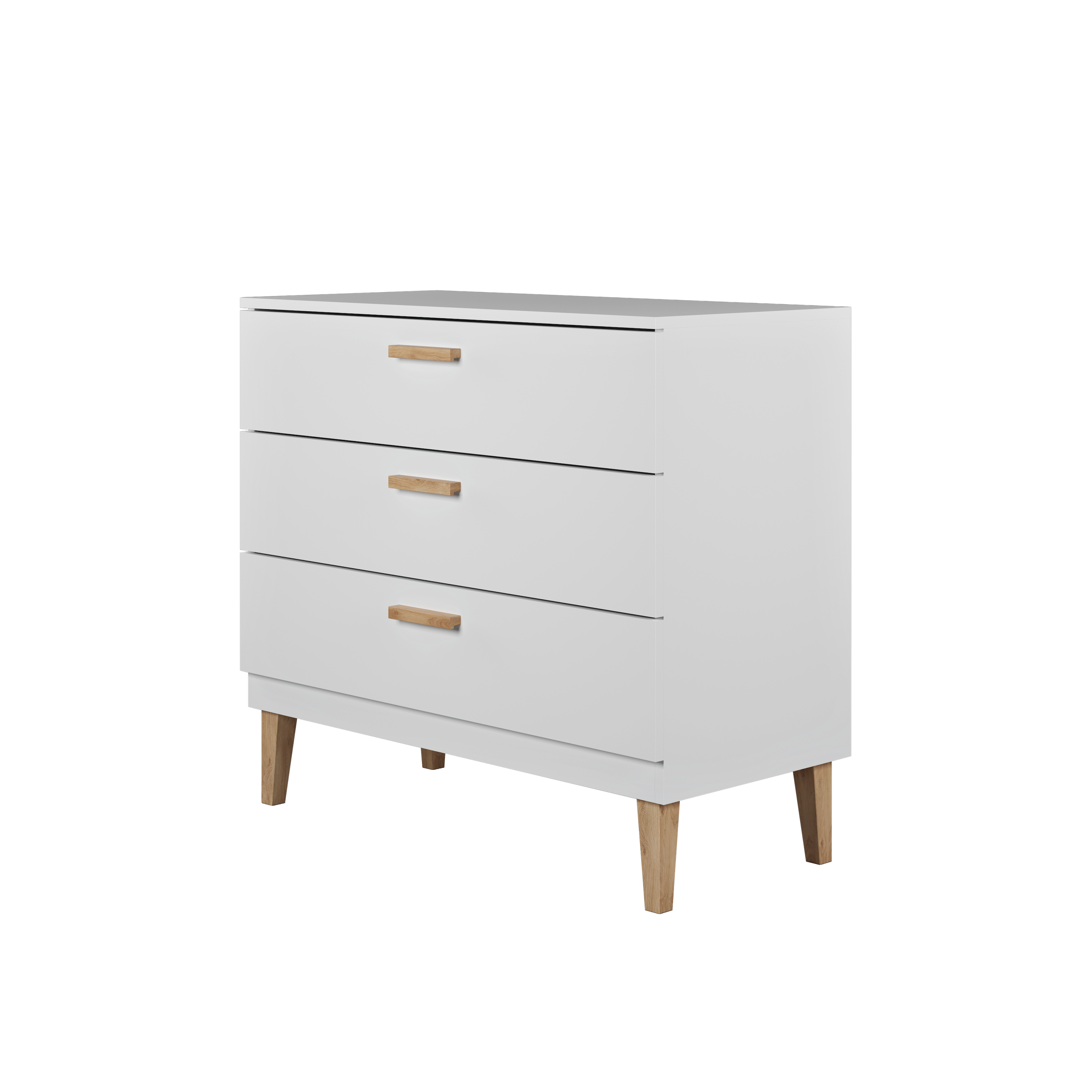 KOMMODE KUBI Weiß Weiß 100/90/47 - Weiß, Holzwerkstoff (100/90/47cm) - RAUMHIRSCH FURNITURE