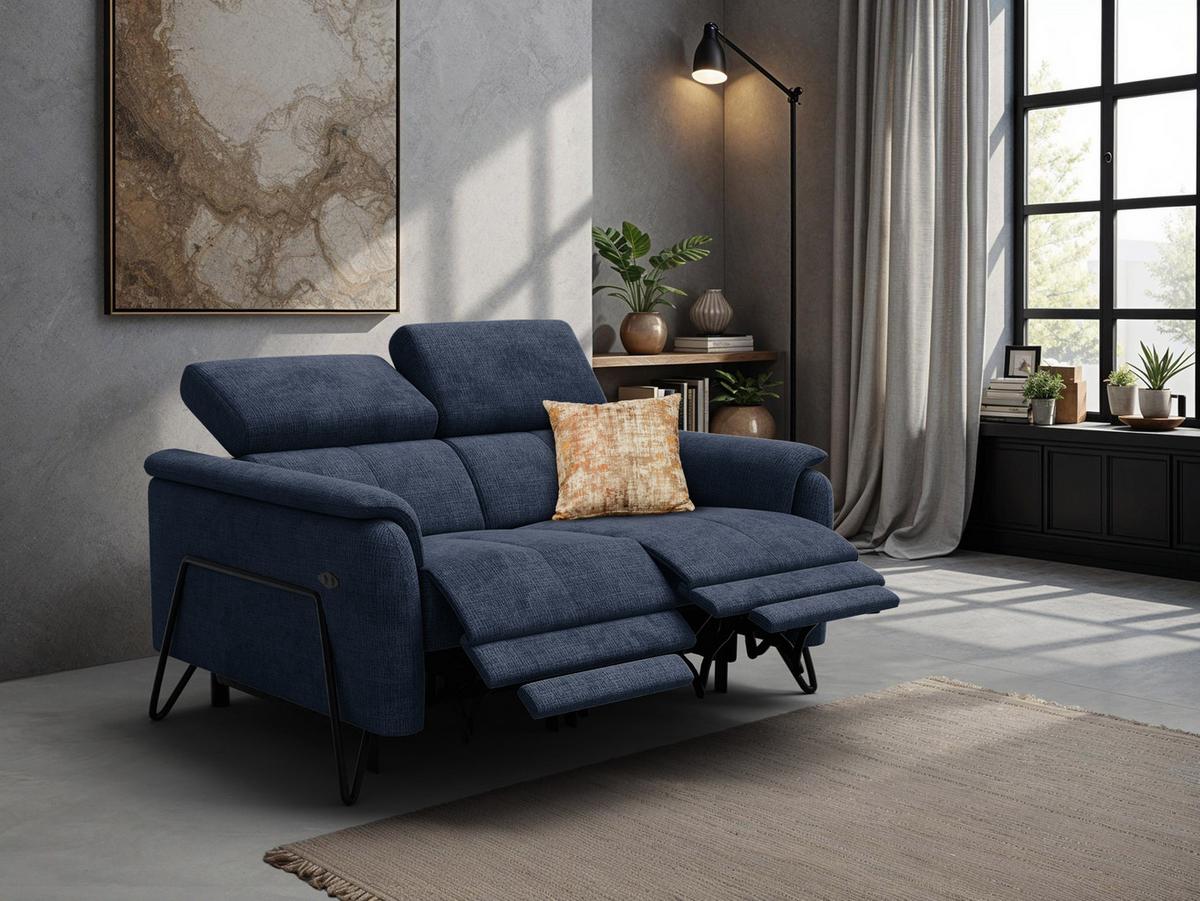 RELAXSOFA RODEN 2-Sitzer, marineblau - Dunkelblau, Holz/Textil (152/82/103cm) - Wozimo
