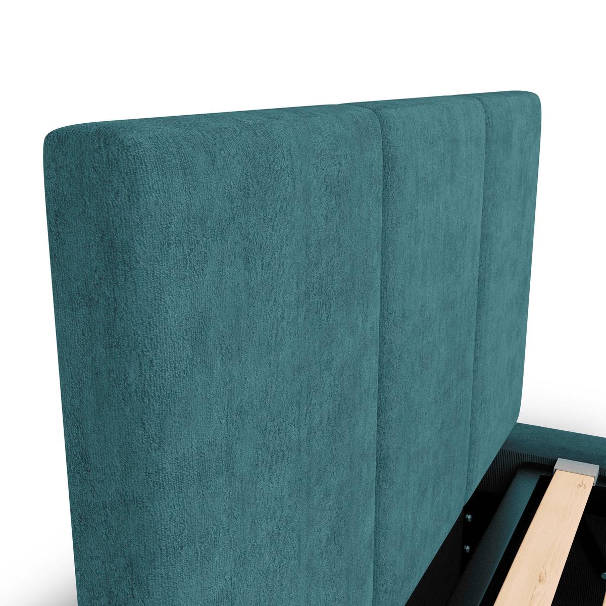 POLSTERBETT für Schlafzimmer Bett mit Stauraum Meerfarbe 90x200 - Blau, Holzwerkstoff/Metall (90/200cm) - Muralo