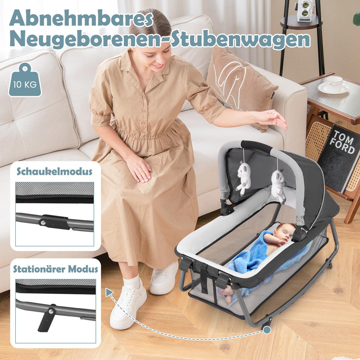KINDERBETT mit Matratze grün - Grün, Textil - COSTWAY