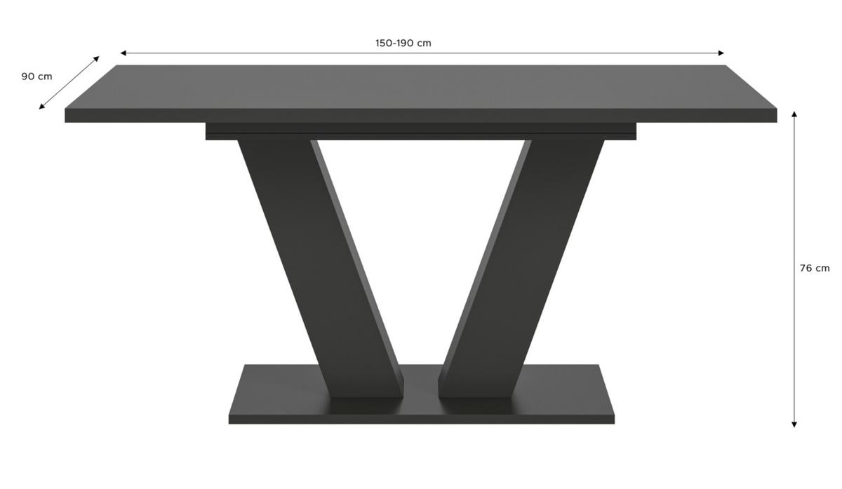 ESSTISCH grau 150 - 190 cm, Küchentisch ausziehbar - Grau, Holz/Holzwerkstoff (150/90/76cm) - Inn.Furn