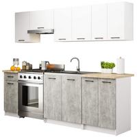 KÜCHENLEERBLOCK Weiß, Beton 203/240/46 - Weiß, Holzwerkstoff (240/203/46cm) - RAUMHIRSCH FURNITURE