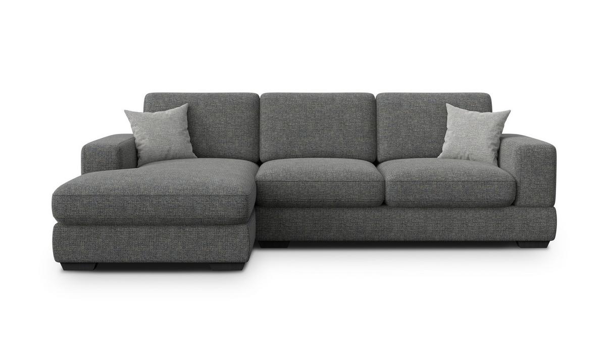 ECKSOFA OTTO 4-Sitzer, anthracit - Schwarz/Grau, Holz/Textil (279/159cm) - Wozimo