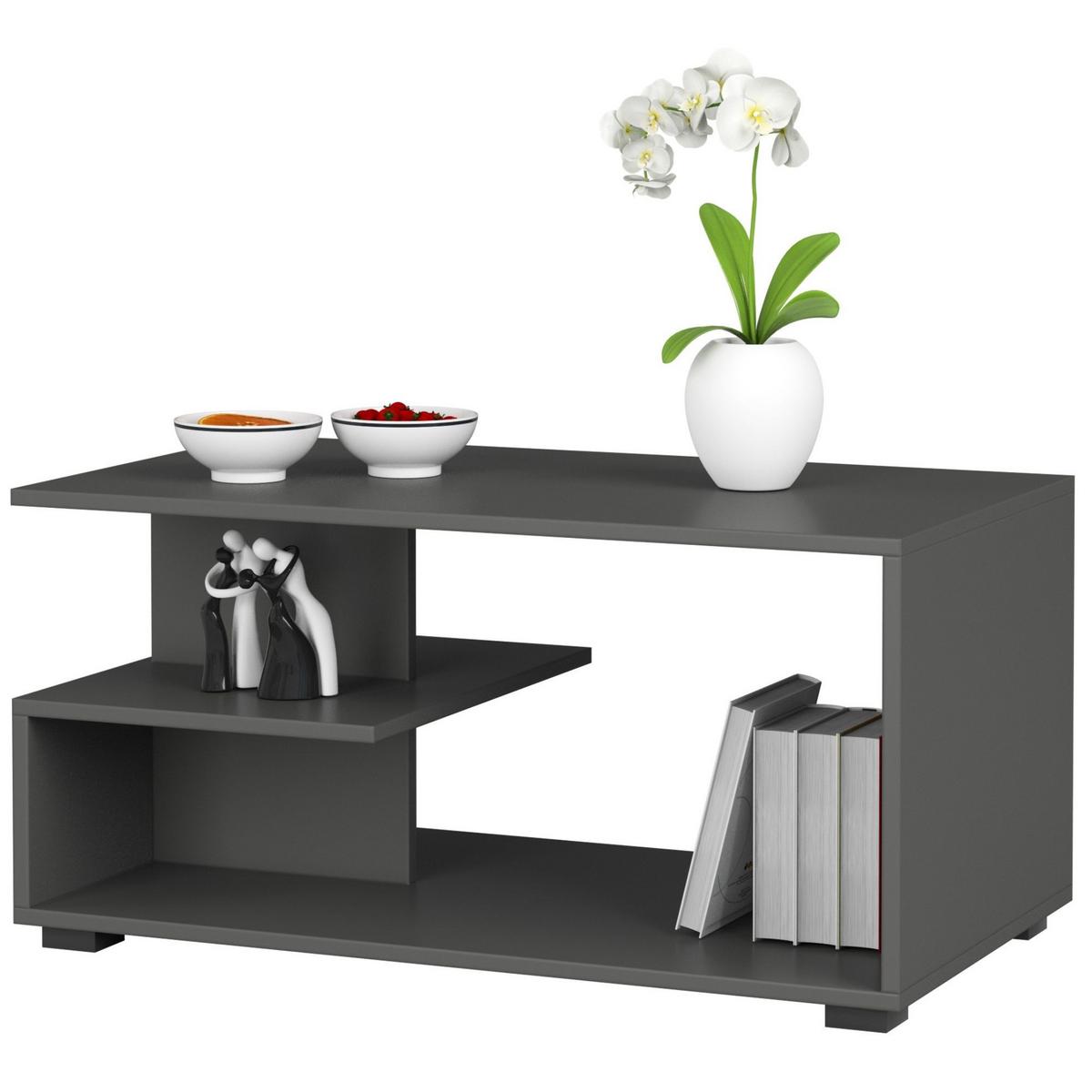 COUCHTISCH Graphit Grau 45/90/51 - Graphitfarben, Textil (51/90/45cm) - RAUMHIRSCH FURNITURE