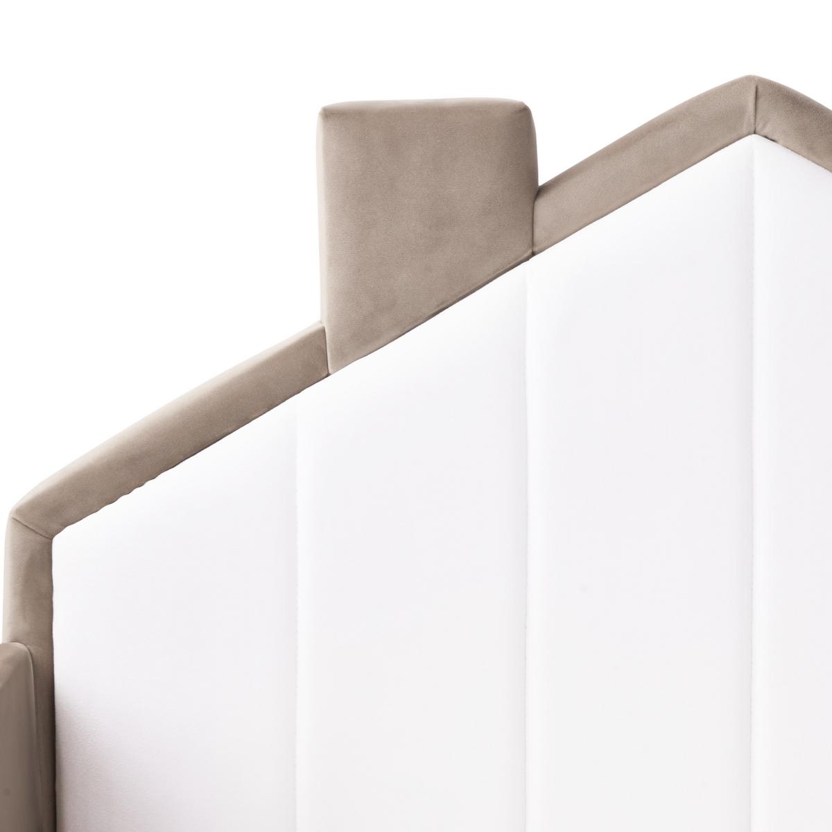 KINDERBETT Haus Samtstoff 90/200 cm Taupe Kervan - Taupe, Textil (90/200cm) - Beliani