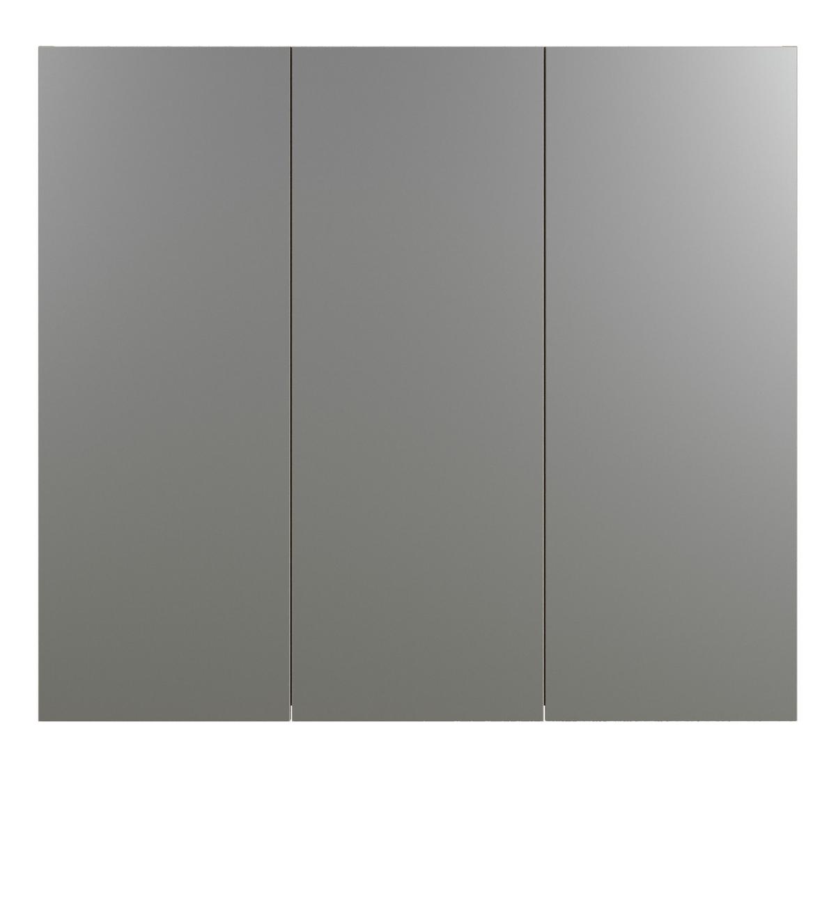 SPIEGELSCHRANK grau 90 cm, Badschrank 3-türig - Klar/Anthrazit, Glas/Holzwerkstoff (90/80/20cm) - Top.Furn