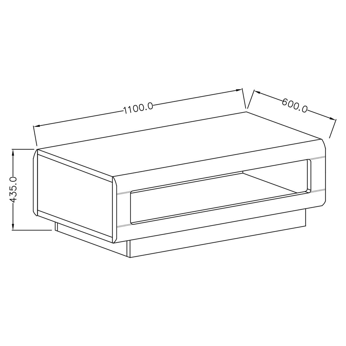 COUCHTISCH TULLIA 110/44/60 cm Eichefarben - Eichefarben, Holzwerkstoff (60/110/44cm) - MASSENO