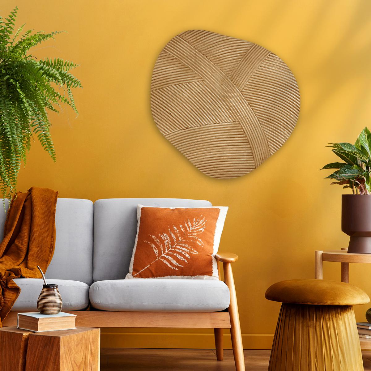 WANDBILD Struktur - Natur - Kunst - Rattan Wandbild 60x60 cm - Naturfarben, Kunststoff (60/60cm) - MuchoWow