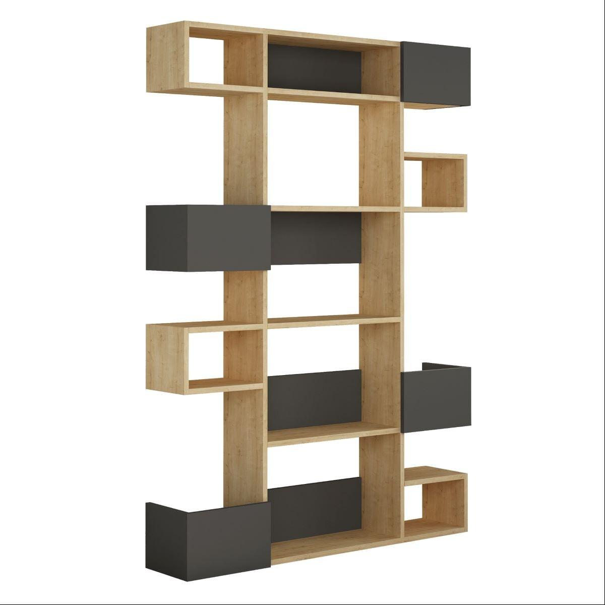 REGAL 9 Fächer L120 cm - Niho - Anthrazit, Holzwerkstoff (20/171/15cm) - Calicosy