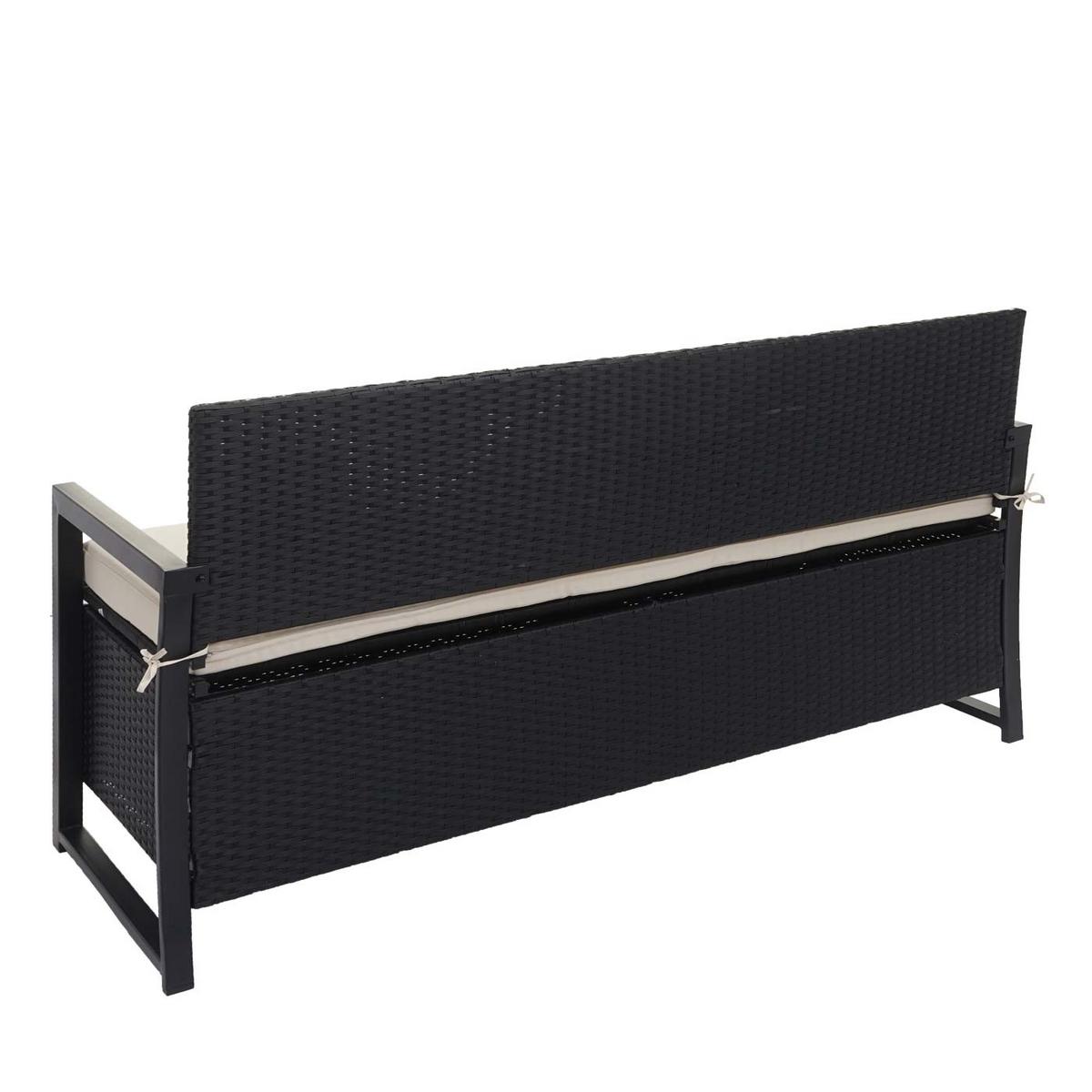 SITZBANK Anthrazit, Cremeweiß - Anthrazit/Weiß, Kunststoff (164/87/57cm) - MCW