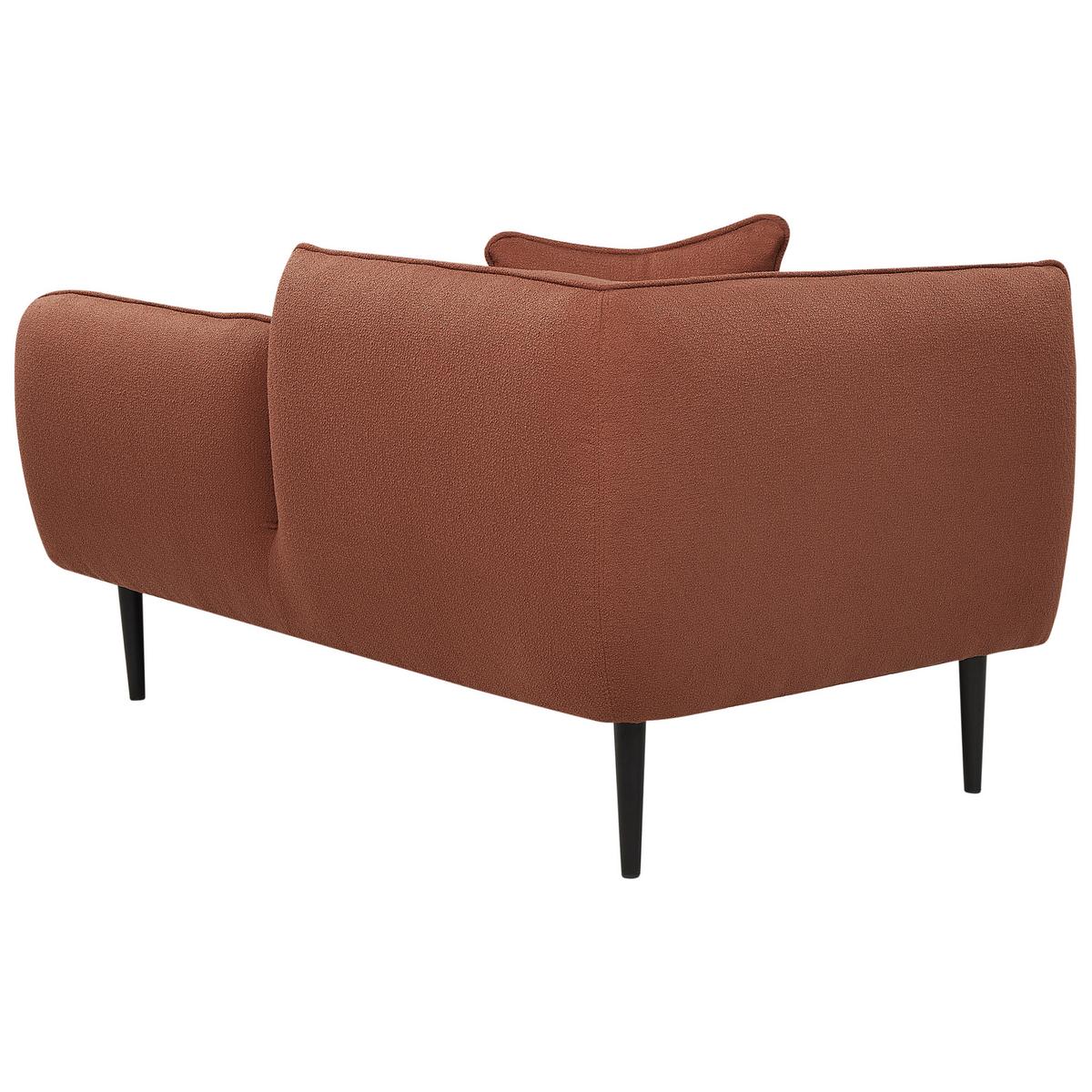 CHAISELONGUE-LINKSSEITIGE Bouclé Dunkelrot Chevannes - Rot/Schwarz, Textil (138/74/77cm) - Beliani