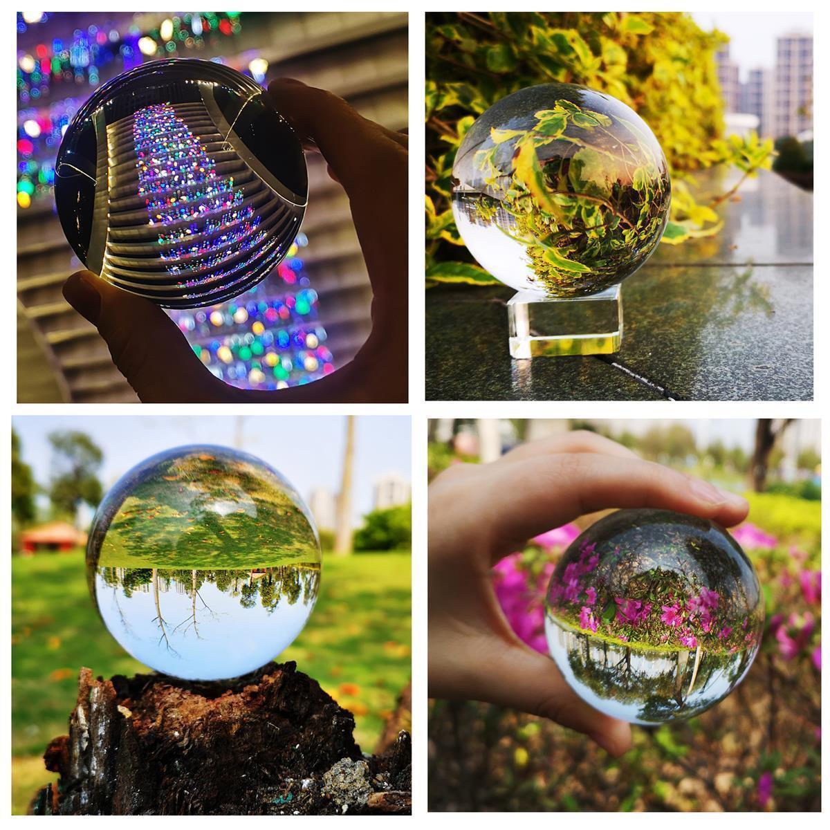 GLASKUGEL Fotokugel mit Ständer - Transparent, Glas (5cm) - Intirilife