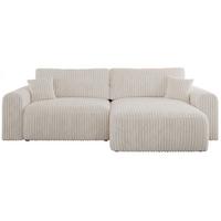 ECKSOFA NELSON Beige Cord - Beige/Schwarz, Kunststoff/Textil (274/152cm) - MKS