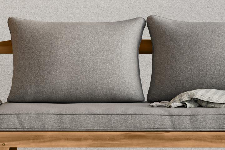 Gartenbank Kissen und Auflagen Grau Bezug abnehmbar und waschbar Outdoorstoff