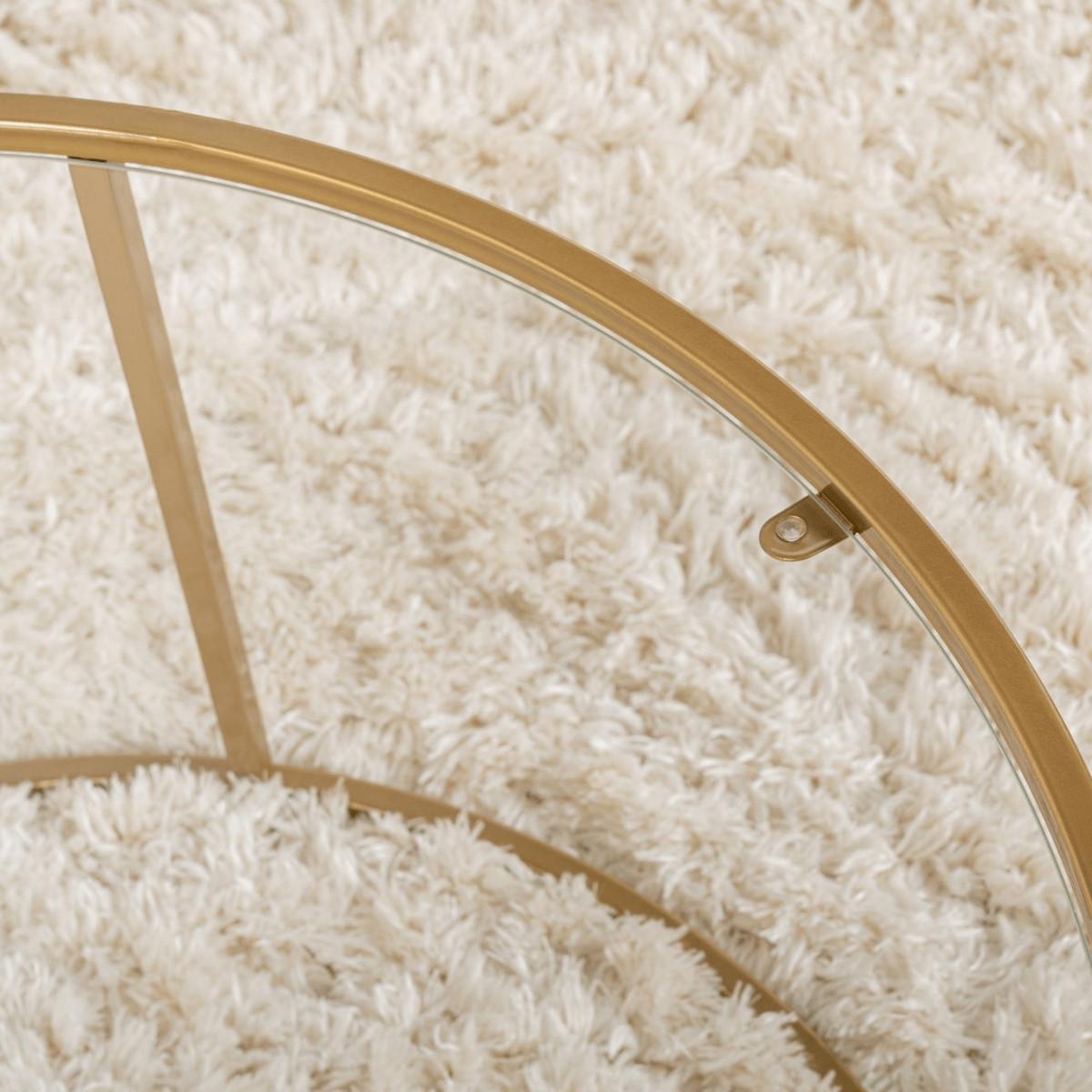 COUCHTISCH mit Glasplatte 80/80/43 cm - Goldfarben, Metall (82/80/43cm) - Calicosy
