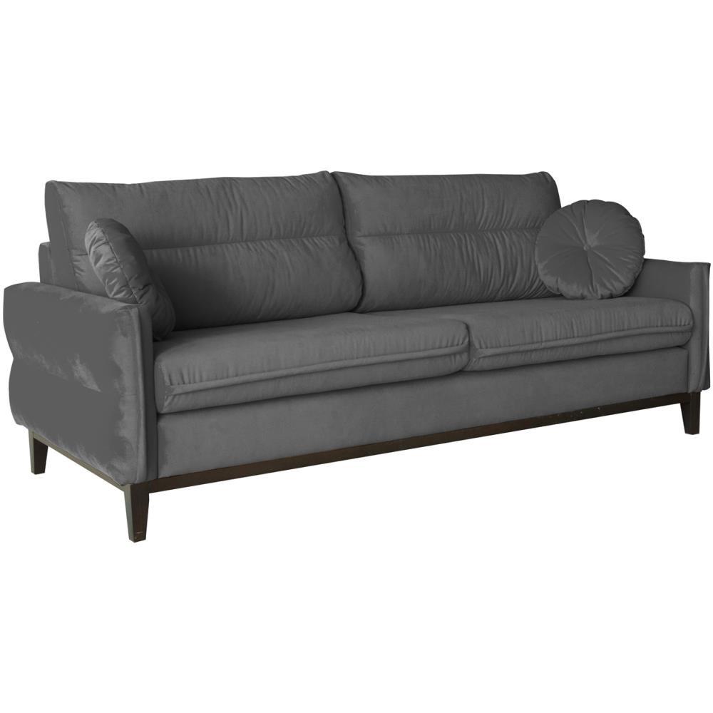 SOFA 2-SITZER Belweder Velours grau - Wengefarben/Grau, Holz/Textil (218/95/94cm) - Beautysofa