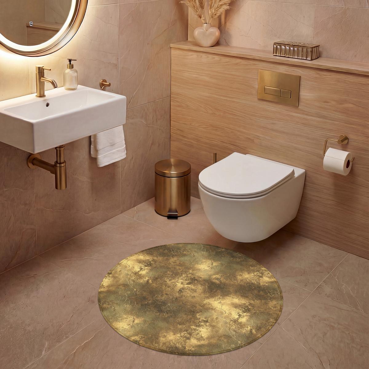 WC-VORLEGER Antik - Metallic-Look - Gold Toilettenteppich 70x70 cm - Goldfarben, Textil (70/1cm) - OnlyWow