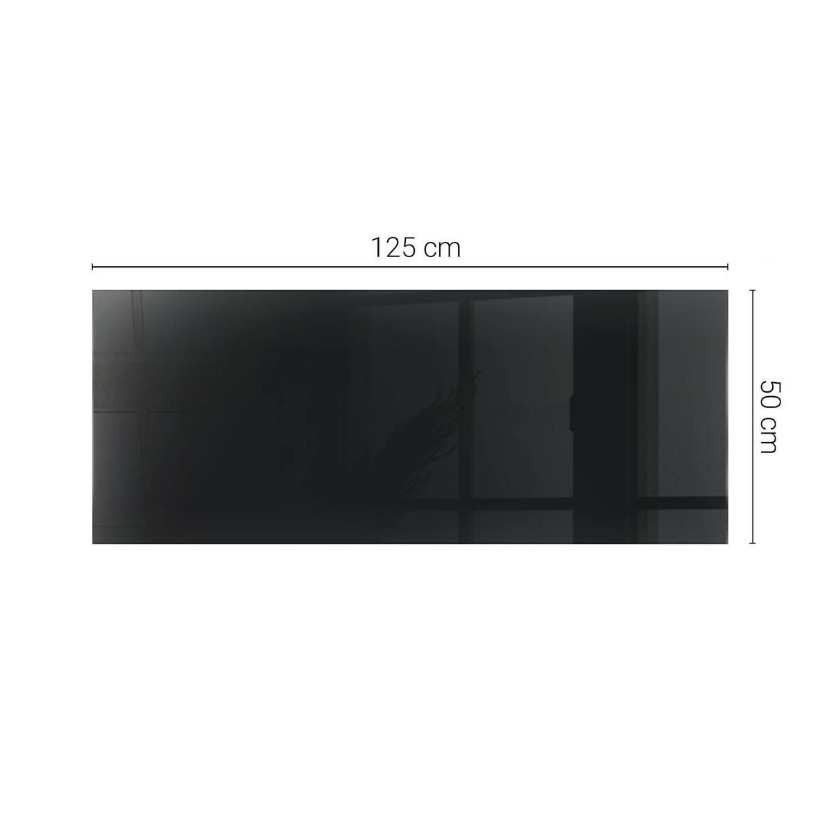 TISCHPLATTE 125x50 cm Farbe Schwarz, glatt - Schwarz, Glas (125/50/0.4cm) - TULUP