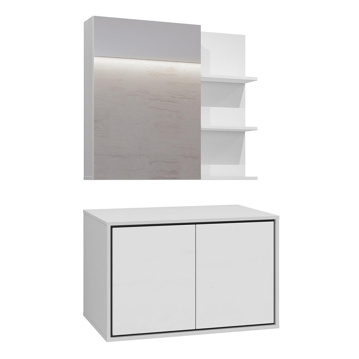 WASCHTISCHUNTERSCHRANK 78cm Sophéa 2er-Set Weiß - Weiß, Holzwerkstoff (78/50.8/48cm) - Petits-meubles