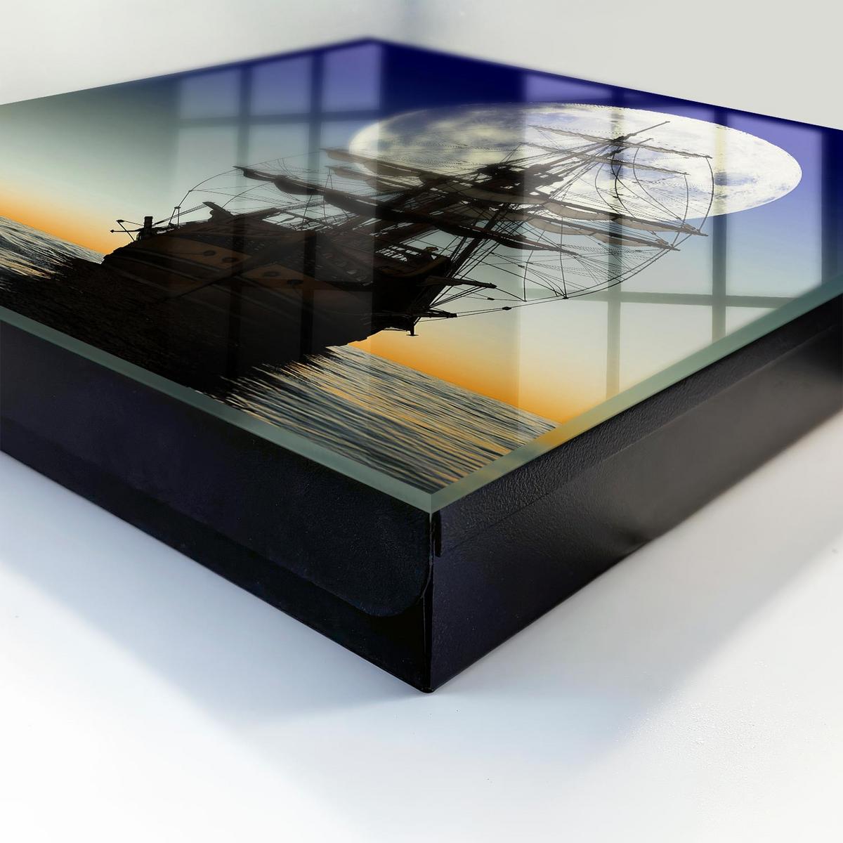 SCHLÜSSELBOX Schwarz 30x30 cm- Türöffnung nach rechts - Nachtfahrten - Dunkelblau, Metall (30/30/5cm) - TULUP