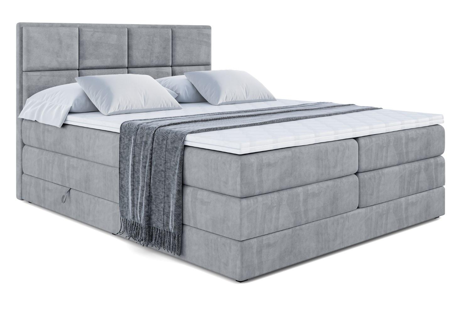 BOXSPRINGBETT NOVA KING - 180 x 200 - H3/H4 - Grau - Grau, Holzwerkstoff (180/200cm) - ALTDECOR