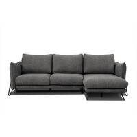 ECKSOFA HOSTEN 4-Sitzer, anthrazit - Anthrazit/Schwarz, Holzwerkstoff/Textil (269/158cm) - Wozimo