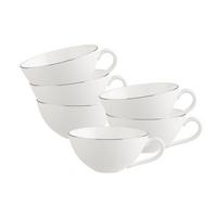 TEETASSEN Anmut Platinum No.1 weiß 140 ml 6er Set - Weiß, Keramik (0.14L) - Villeroy & Boch