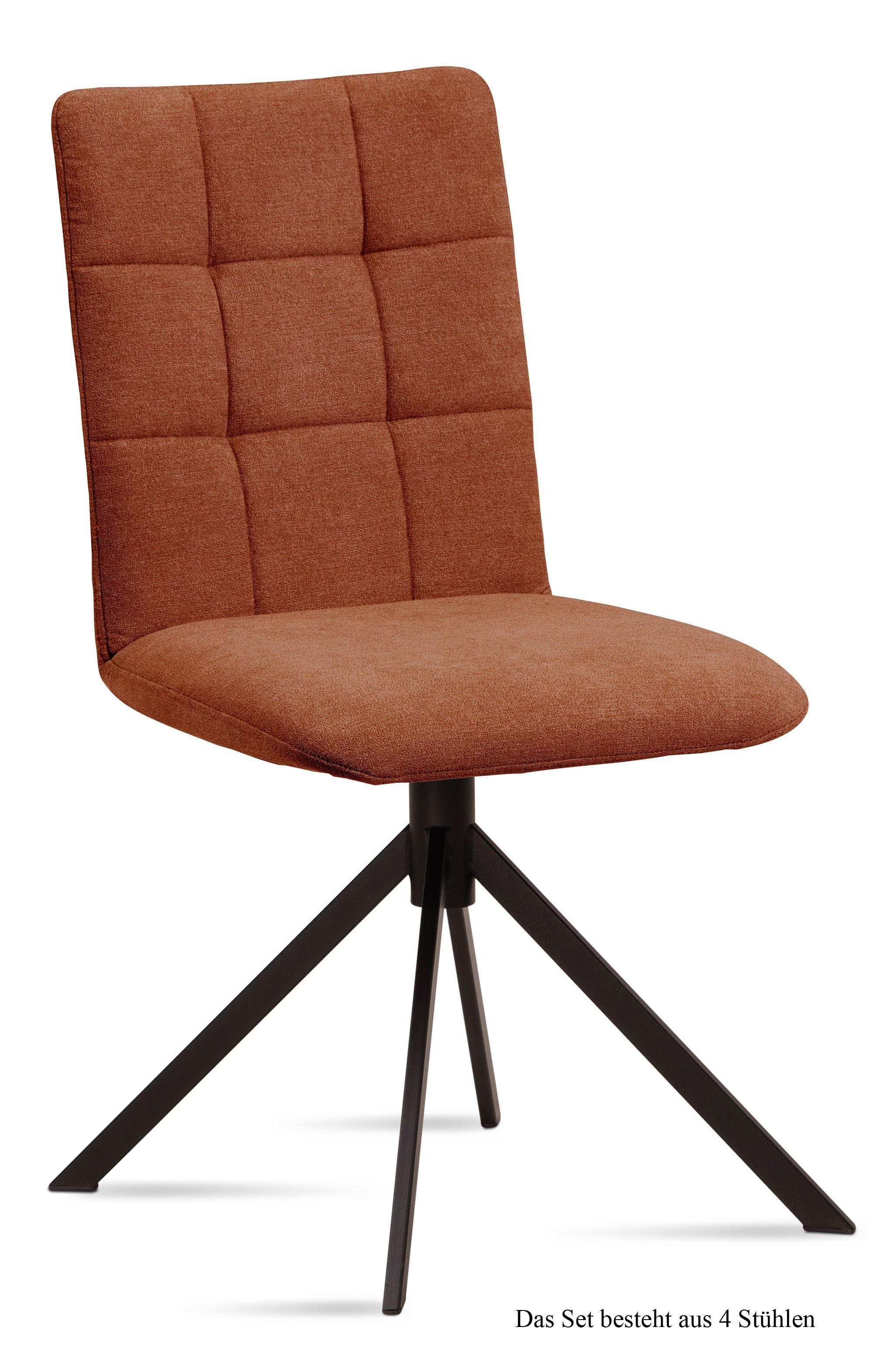 ESSZIMMERSTUHL (4er-Set) Drucy 47x91x60 Schwarz/Cognac - Cognac/Schwarz, Kunststoff (60/91/47cm) - 58aufmkessel