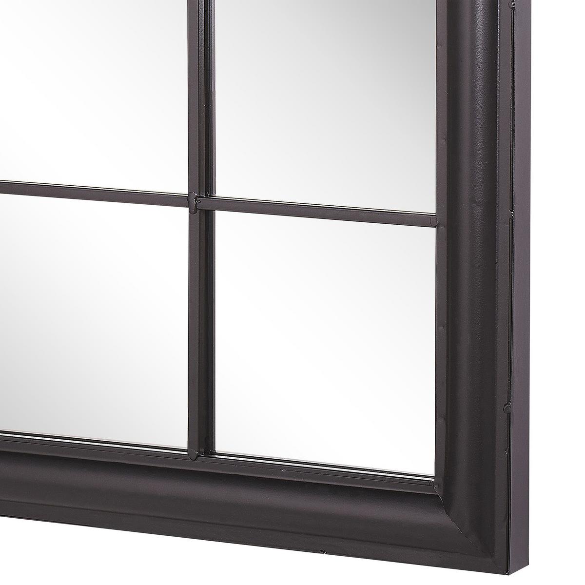 WANDSPIEGEL schwarz Fensteroptik 77/130 cm Trevol - Schwarz, Metall (77/130/5cm) - Beliani